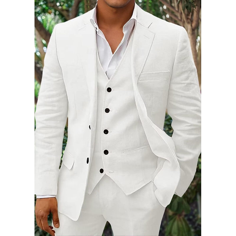 Mason | Men's Linen Suit Three-Piece Set