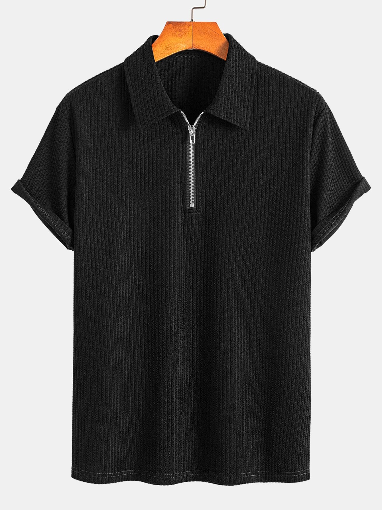 Callum | Men's Muscle Fit Ribbed Polo Shirt