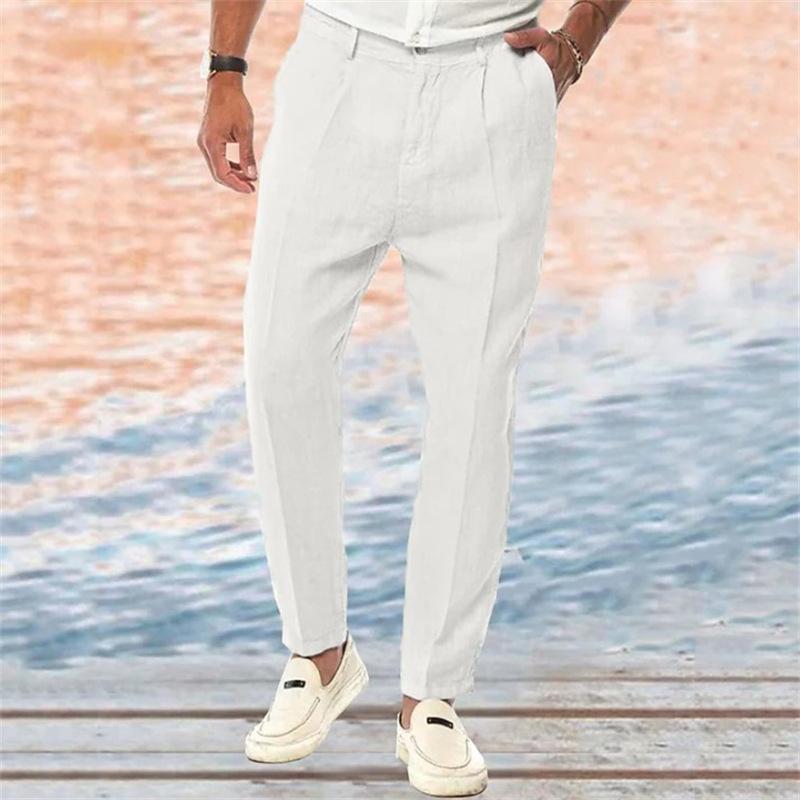 Zachary | Men's Loose Straight-Fit Linen Casual Trousers