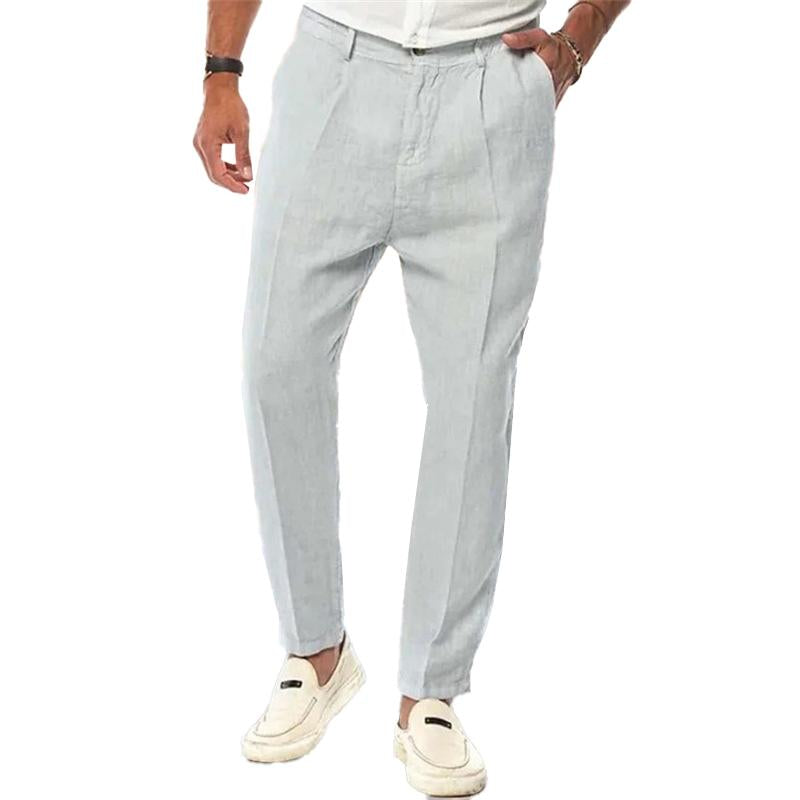 Zachary | Men's Loose Straight-Fit Linen Casual Trousers