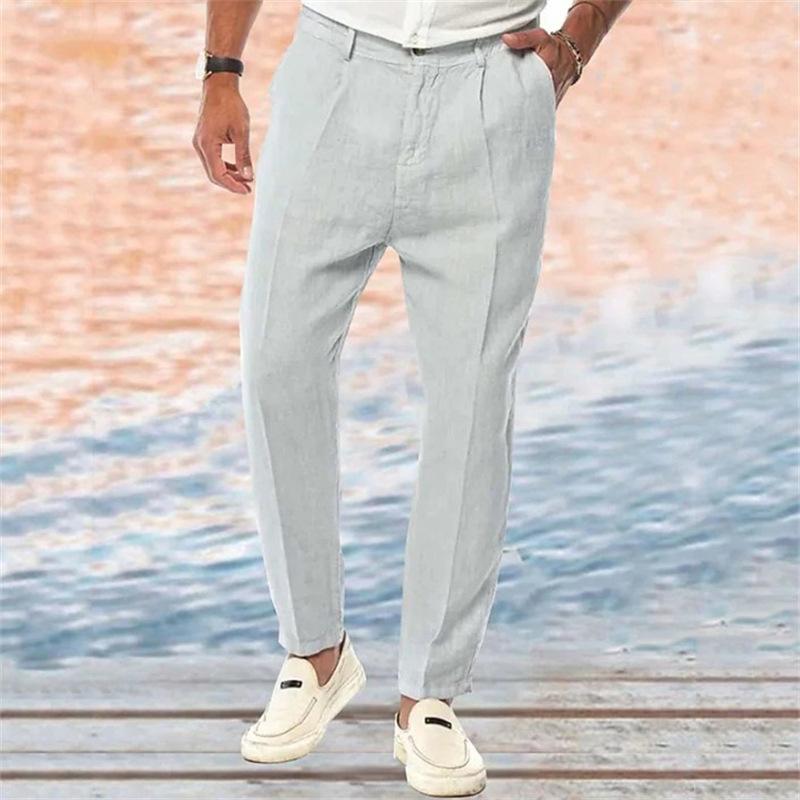 Zachary | Men's Loose Straight-Fit Linen Casual Trousers