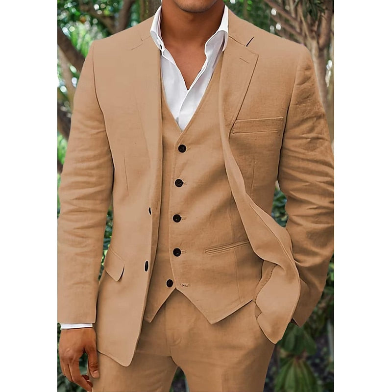 Mason | Men's Linen Suit Three-Piece Set