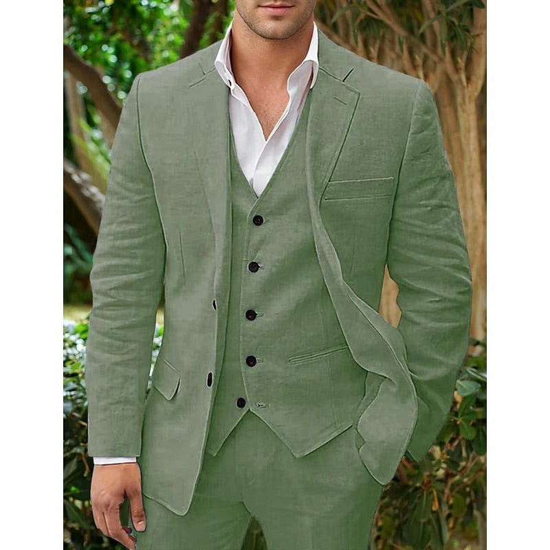 Mason | Men's Linen Suit Three-Piece Set
