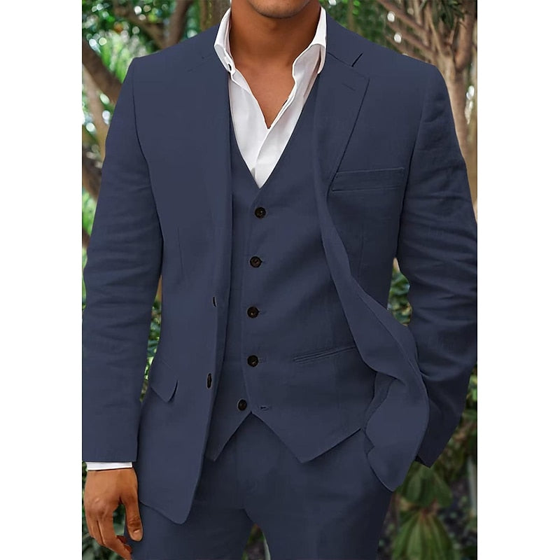 Mason | Men's Linen Suit Three-Piece Set