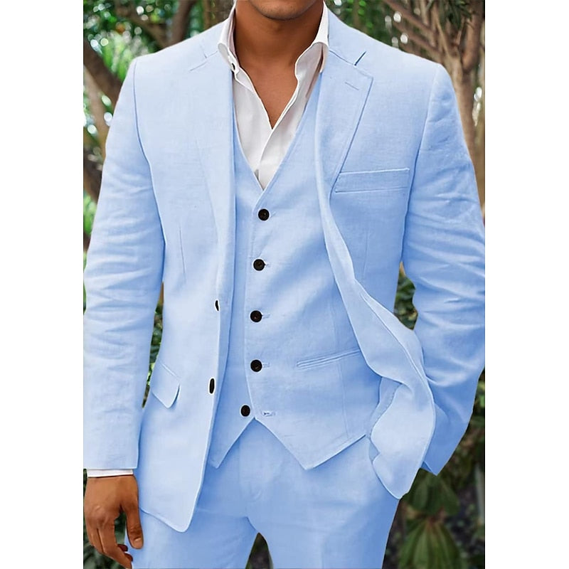 Mason | Men's Linen Suit Three-Piece Set